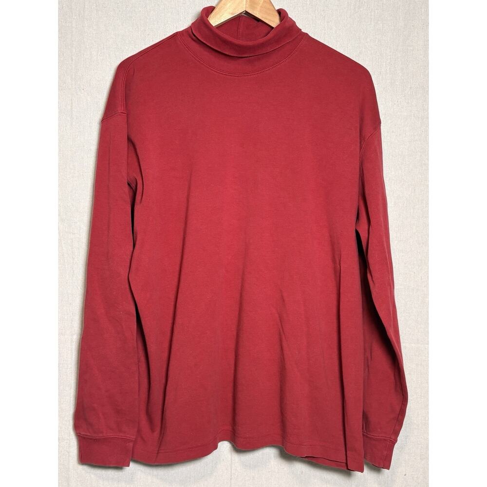 L.L.Bean‎ Men's Size XL Burgundy Long Sleeve Turtle Neck Shirt